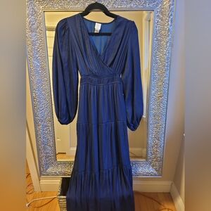 Joie Amazing Maxi Dark Navy Dress With Ties.